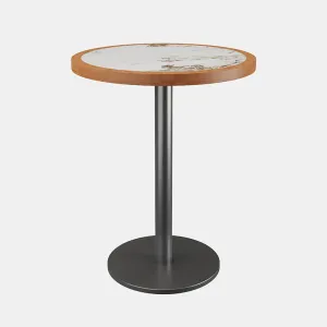 Marble Coffee Table with Solid Wood Edge