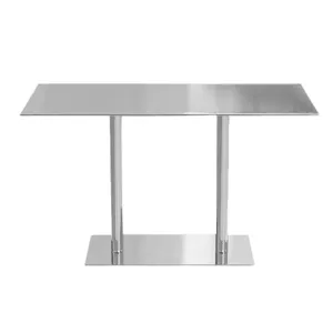 Stainless steel dining table for 4 people