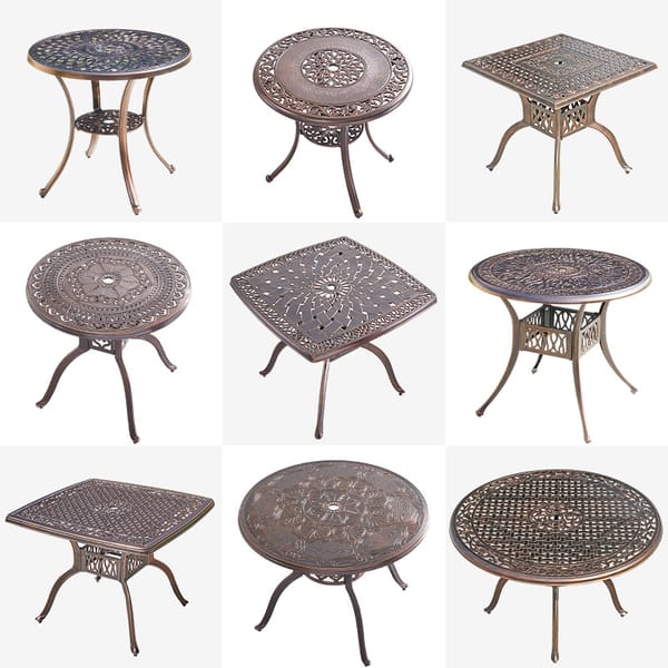 Wrought iron patterned outdoor terrace table