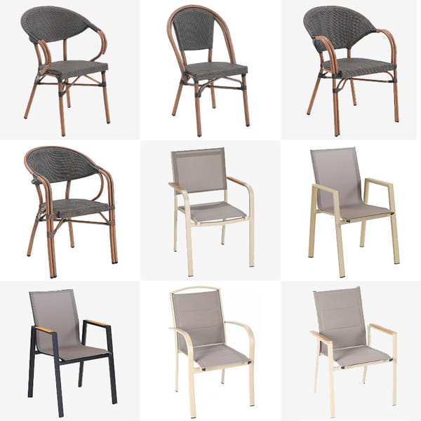Restaurant outdoor terrace chairs