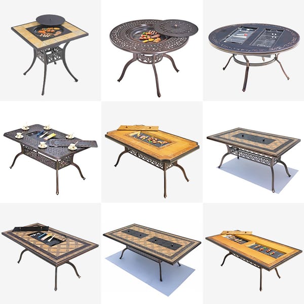 Outdoor garden patio barbecue table