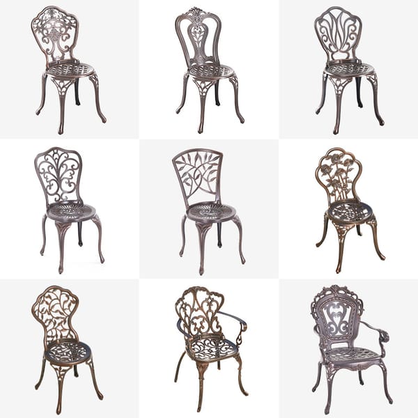 Cast aluminum outdoor garden chair