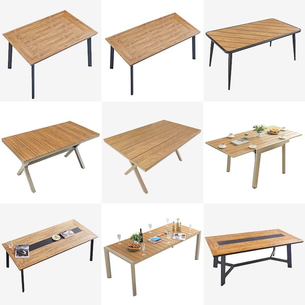 Outdoor terrace teak dining table