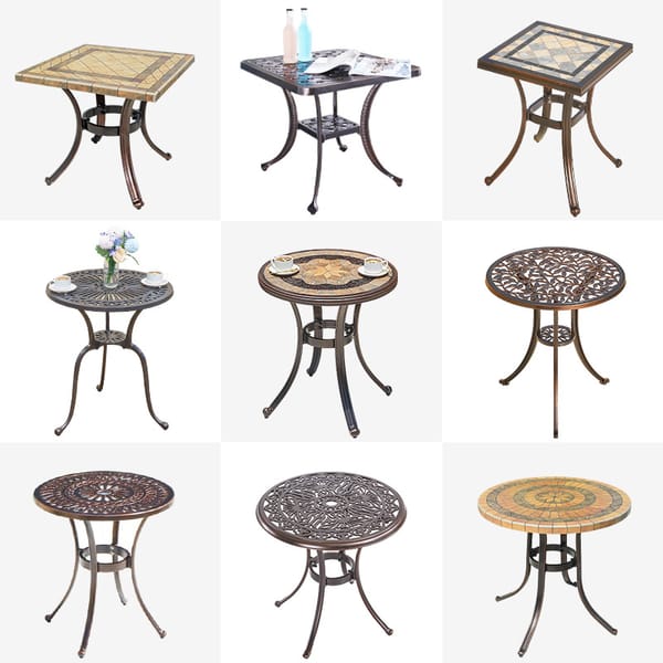 Outdoor patio garden iron tables