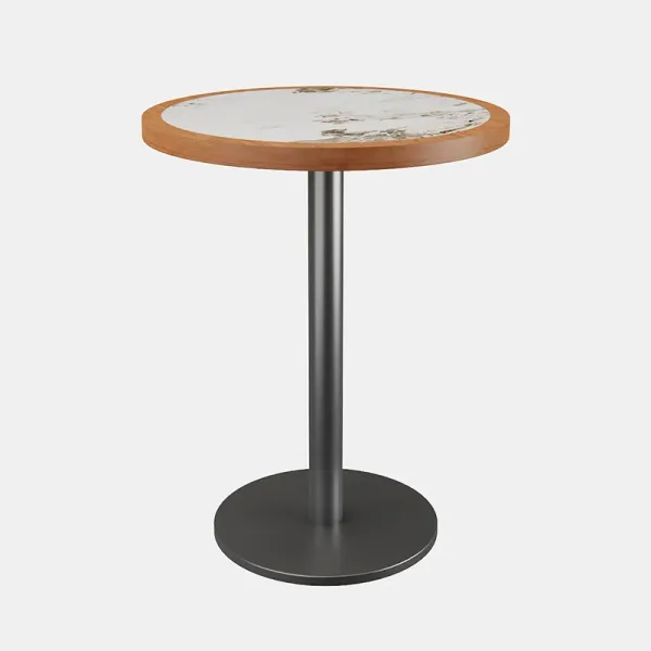 Marble Coffee Table with Solid Wood Edge