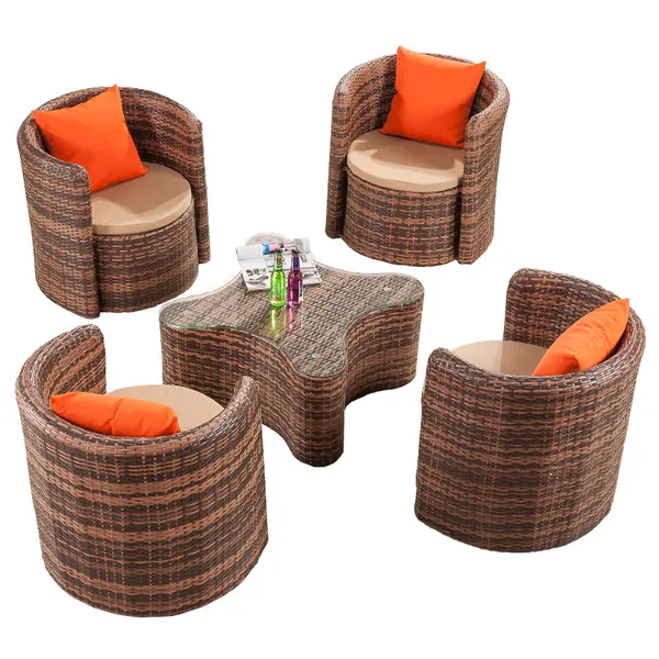 4-person rattan outdoor sofa set