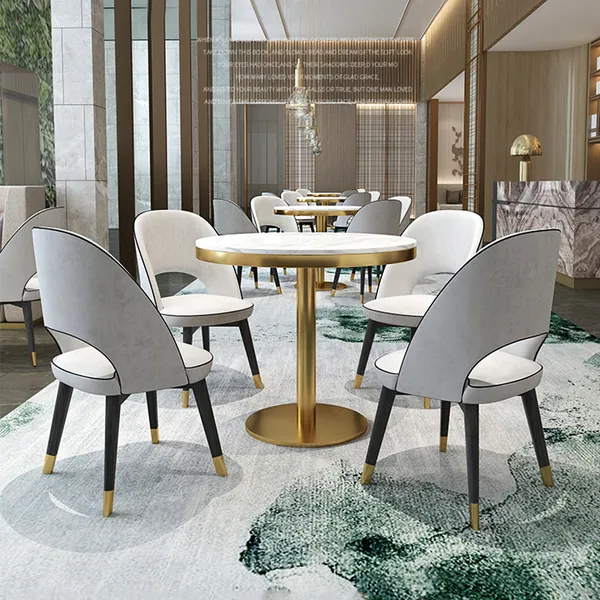 Metal light luxury table and chair