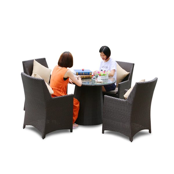 Restaurant rattan outdoor table and chairs