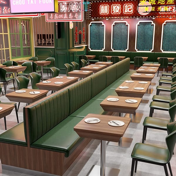 Restaurant table and chair booth combination