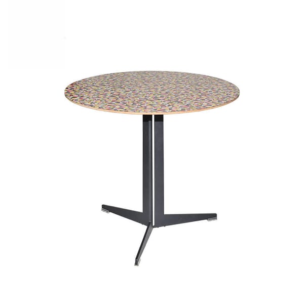 Decorated fire board dining table