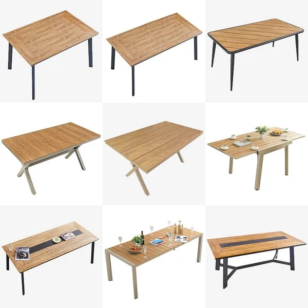 Outdoor terrace teak dining table